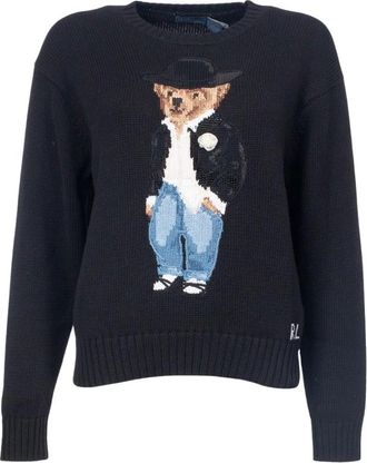 Polo Ralph Lauren Truien & Vesten, Dames, Zwart, XS, Katoen, Round-neck Truien