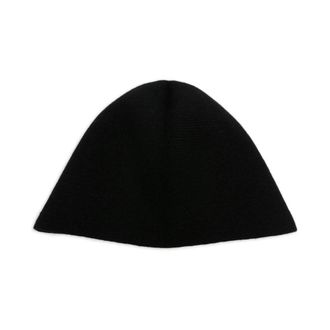 Uma Wang Ribbed Frayed Beanie - Dames - Hoeden - Zwart - S/M - Kasjmier - Accessoires