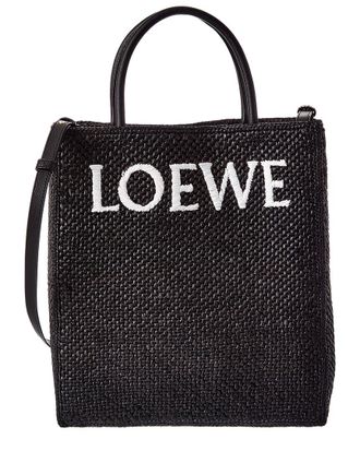 Loewe Standard A4 Raffia & Leather Tote