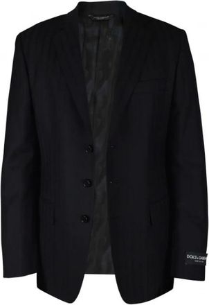 Dolce & Gabbana Kostuums, Heren, Zwart, L, Wol, Single-Breasted Suit