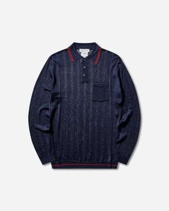 Miista Women s Rufa Polo Knitted Jumper Deep Blue