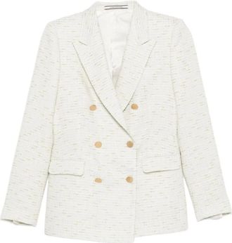 Tagliatore J Parigi Single-Breasted Blazer - Dames - Blazers - Wit - M - Leer - Jassen