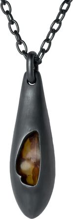 Parts Of Four Collana Chrysalis in argento sterling con ambra - Nero