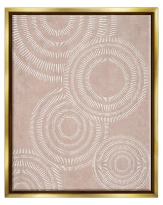 Stupell Industries Boho Circles Beige Pattern Framed Floater Canvas Wall Art By Jj Design House Llc