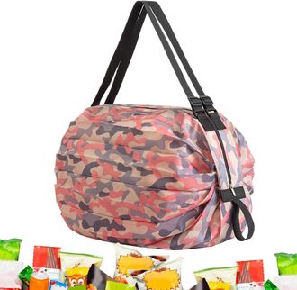 Generic Foldable Shopping Bag | Large Capacity Shopping Storage Tote | Waterproof Storage Carrying Tote for Camping Work Picnic Pool Gym Beach Daily Necessiti