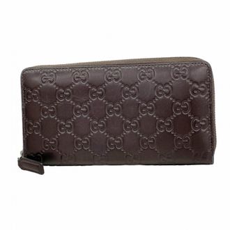 Gucci Brown Leather Long Wallet (Bi-Fold) (Pre-Owned)