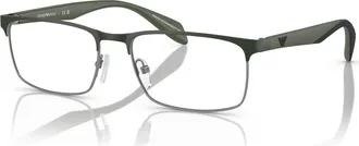 Emporio Armani 56mm Rectangle optical glasses in Green at Nordstrom