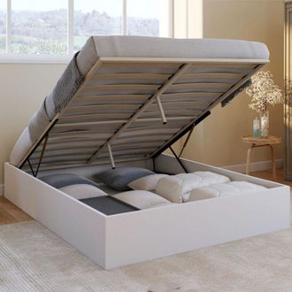 IDMarket Arc&oacute;n Doble Sandside Con Somier 140 X 190 Cm Blanco