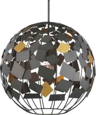 Currey & Company Moon Night 23.5In Gray & Gold 1-Light Orb Chandelier