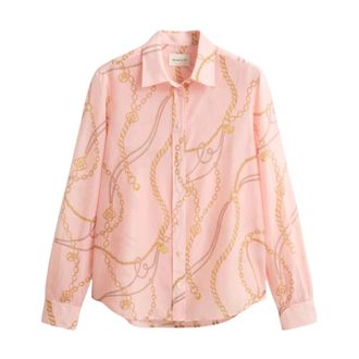 GANT Shirts, female, Pink, Size: L Cotton Silk Shirt