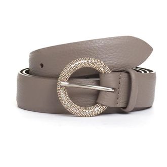 Orciani Cintura in Pelle con Fibbia Rotonda - - Accessories - Donna - Beige - 95 CM