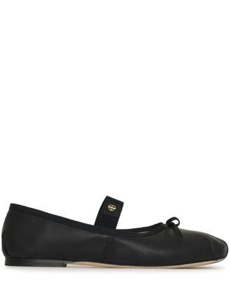 Anine Bing Jolie leather ballerina shoes - Black