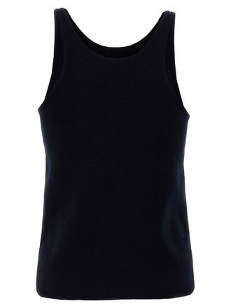 Max Mara Stretch Wool Knit Tank Top - Black