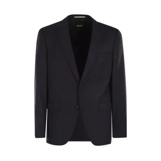 HUGO BOSS Slim-fit Jacket in Virgin-Wool Serge - male - Hugo - Blazers - Blue - M - Jackets