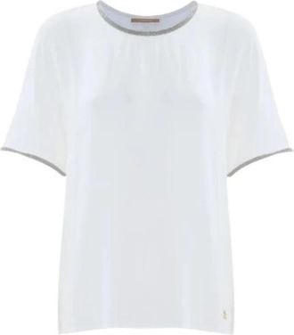 Kocca Klassieke Viscose Blouse met Glanzende Details - Dames - Blouses - Wit - M - Overhemden