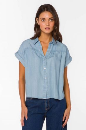 Velvet Heart Xander Collared Blouse In Catalina