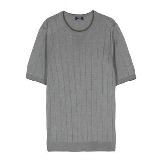 Barba T-shirt met fijne ribbelstof - Heren - Truien - Grijs - Maat: XL