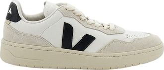 Veja White Black V-90 Leather Suede Sneakers