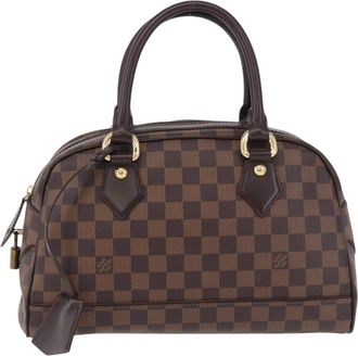 Louis Vuitton Duomo Boston Damier Ebene Brown Canvas Handbag (Pre-Owned)