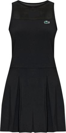 Lacoste Vestido de Tenis El&aacute;stico con Pliegues de Doble Tejido - Dresses - Mujer - Negro - 2XL