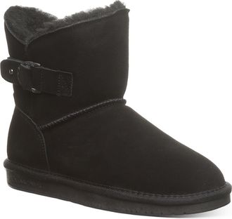 Bearpaw Steph Faux Shearling Lined Bootie in Black at Nordstrom Rack, Size 12