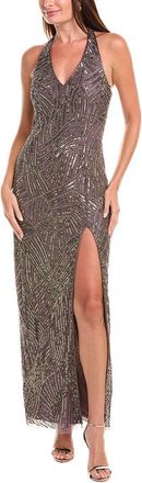 Aidan Mattox Beaded Maxi Column Dress