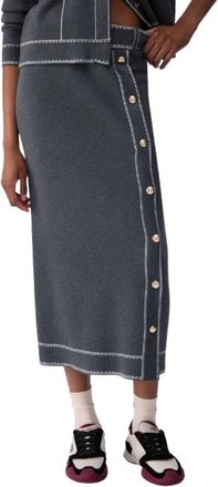 Liu Jo Midi Rok - Dames - Midirokken - Grijs - XS - Wol - Rokken