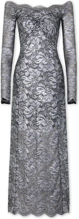 Paco Rabanne Lange kanten jurk - Dames - Avondkleed - Grijs - M - Kleedjes