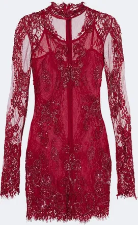Blumarine Embellished lace minidress