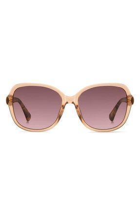 Kate Spade New York eliza 57mm gradient round sunglasses in Gold Beige/Pink at Nordstrom