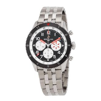 Breitling Super Avi 46mm GMT Mosquito Chronograph Automatic Black Dial Mens Watch YB04451A1B1A1