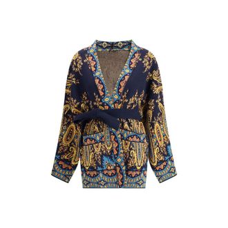 Etro Paisley Cardigan met Strik Taille