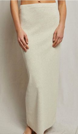 perfectwhitetee Aja Maxi Skirt In Oatmeal