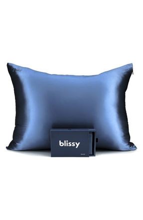 Blissy Mulberry Silk Pillowcase in Navy at Nordstrom, Size King