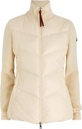 Moncler Quilted Nylon and Wool Jacket - White - L (UK14 / L)