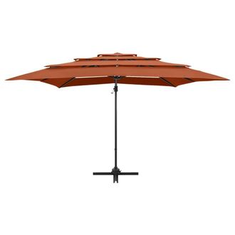 Berkfield Home Harmful 4-Tier Parasol with Aluminium Pole Terracotta 250x250 cm