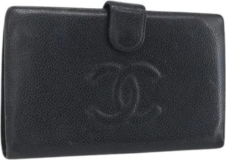 Chanel Pre-owned Wallets, female, Black, Size: ONE SIZE Pre-owned Vintage Caviar Wallet