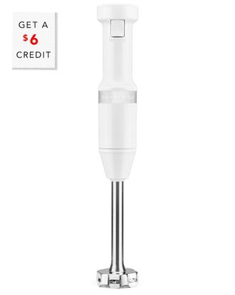 KitchenAid Corded Variable-Speed White Immersion Blender with Blending Jar with $6 Credit