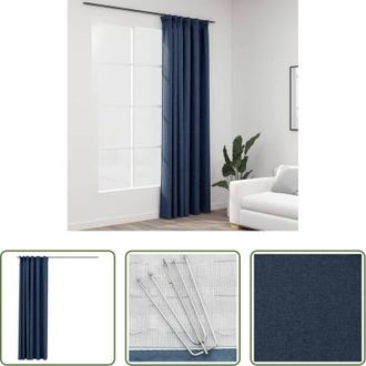 vidaXL vidaXL Tende per soggiorno - Tende Oscuranti con Ganci Effetto Lino Blu 290x245 cm