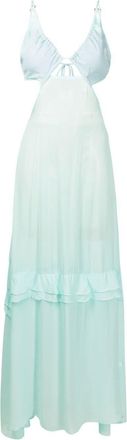 Amir Slama cut-out semi-sheer maxi dress - women - Viscose - G - Blue
