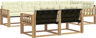 vidaXL Conjunto De Sof&aacute;s De Exterior 7 Uds. Blanco Y Crema Vidaxl