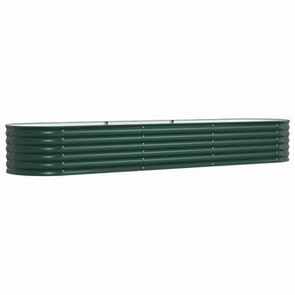 Berkfield Home Garden Raised Bed Green Galvanised steel 320 x 80 x 44 cm Durable