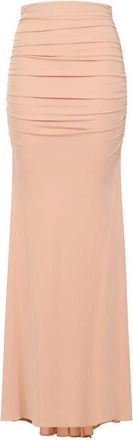Elisabetta Franchi Maxi Skirts, female, Pink, Size: XL Crepe Jersey Skirt with Draping