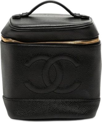 Chanel Pre-owned Handbags, female, Black, Size: ONE SIZE Pre-owned Cosmetic Vanity Case