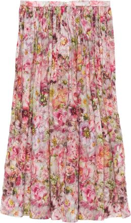Faliero Sarti Gonna plissettata a fiori - Rosa
