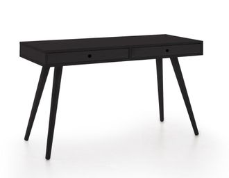 HOGAR 24 Escritorio de madera maciza natural, color negro