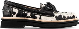 Donald J Pliner Womens Lillith Casual Boat Shoe In Bone/black