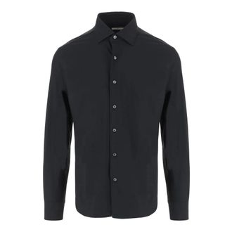 Alessandro Gherardi Stretch Jersey Shirt - Heren - Casual Overhemden - Zwart - 2XL - Leer - Overhemden