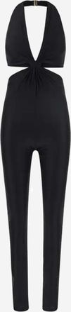 Saint Laurent Womens American Neckline Jumpsuit Black Polyamide Dress