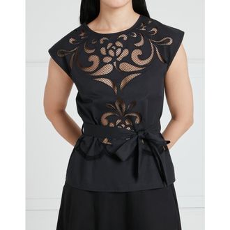 Temperley London Nelle Sleeveless Top in Black at Nordstrom, Size 6